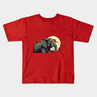 "Kaleidoscope Serenity: The Unexplored Asian Elphante's Beauty" Kids T-Shirt